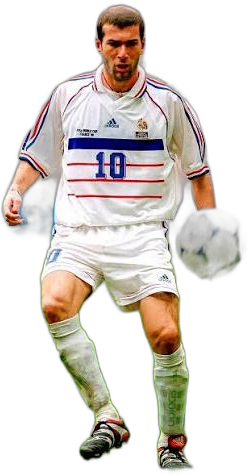 Zinédine Zidane com a camisa branca da França